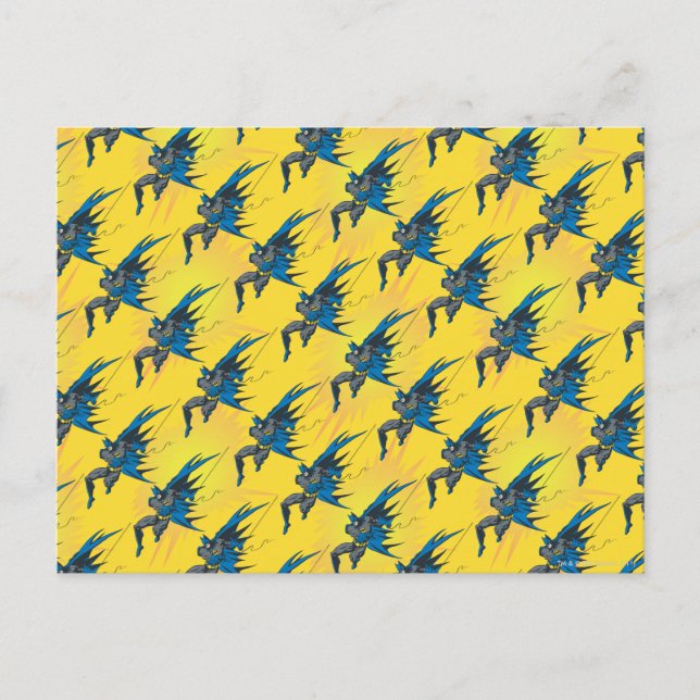 Batman Knight FX - 31B Swinging Batman pattern Postcard (Front)