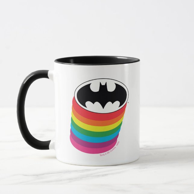 Batman Layered Rainbow Logo Mug (Left)