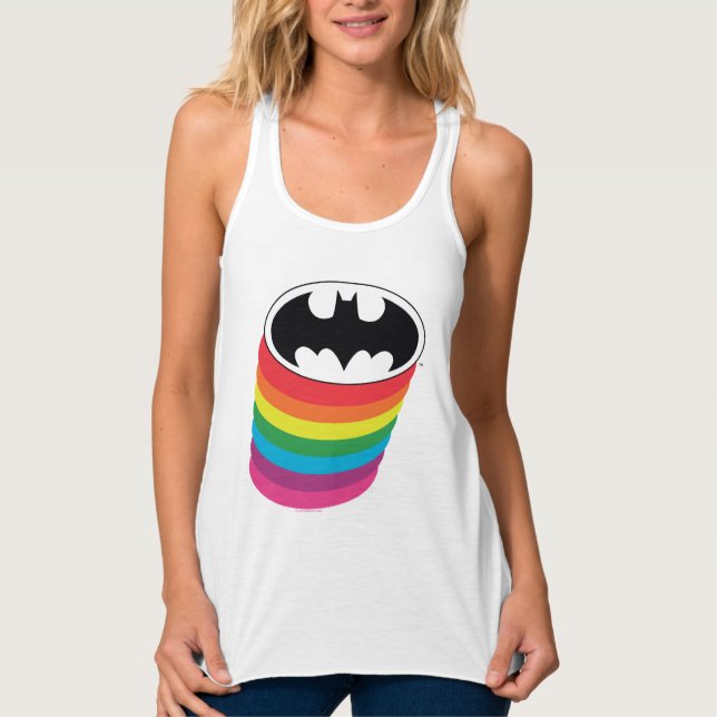 Batman Layered Rainbow Logo Singlet (Front)