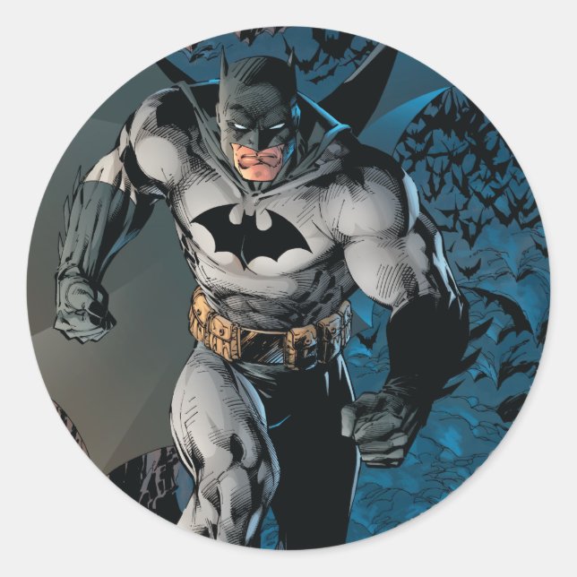 Batman Leaving Bat Cave Classic Round Sticker (Front)