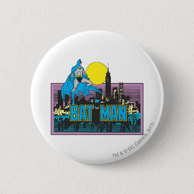 Batman & Letters 6 Cm Round Badge (Front)