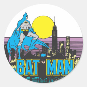 Batman & Letters Classic Round Sticker