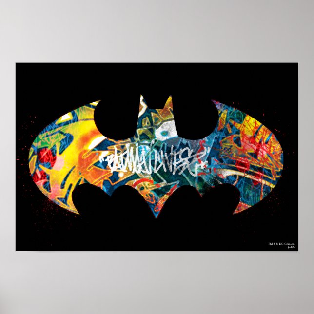 Batman Logo Neon 80's Graffiti Poster (Front)