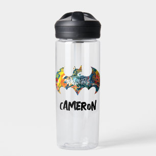 Batman Logo Neon 80's Graffiti Water Bottle