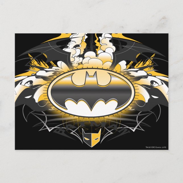 Batman Logo with Cars Postcard (Front)
