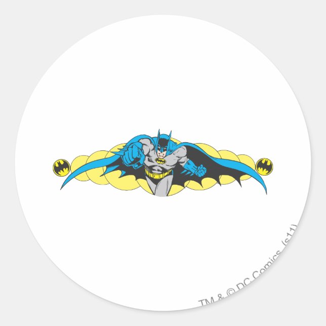 Batman Lunges Forward Classic Round Sticker (Front)