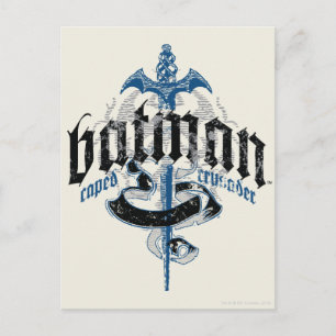 Batman Name with Sword Logo Postcard