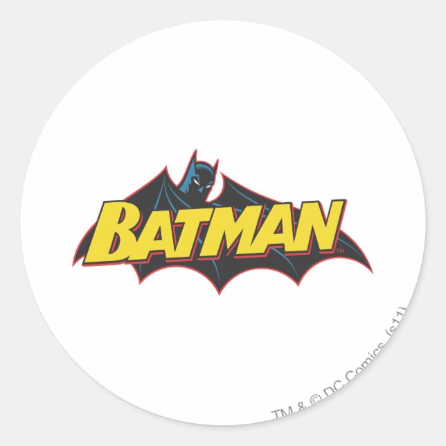 Batman | Old School Logo Classic Round Sticker (Front)