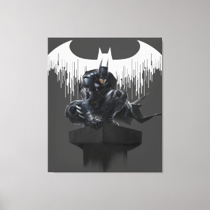 Batman Perched on a Pillar Canvas Print