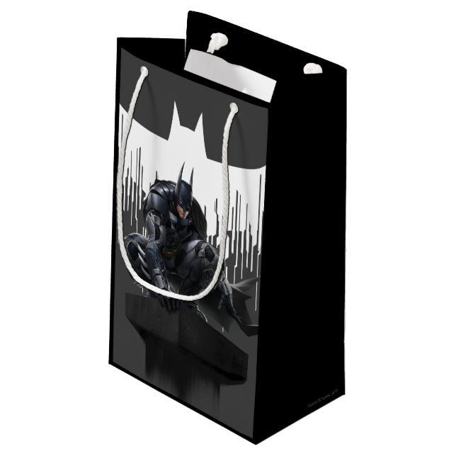 Batman Perched on a Pillar Small Gift Bag (Back Angled)