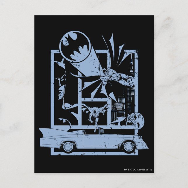 Batman - Picto Blue Postcard (Front)