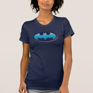 Batman   Pink & Blue Symbol T-Shirt
