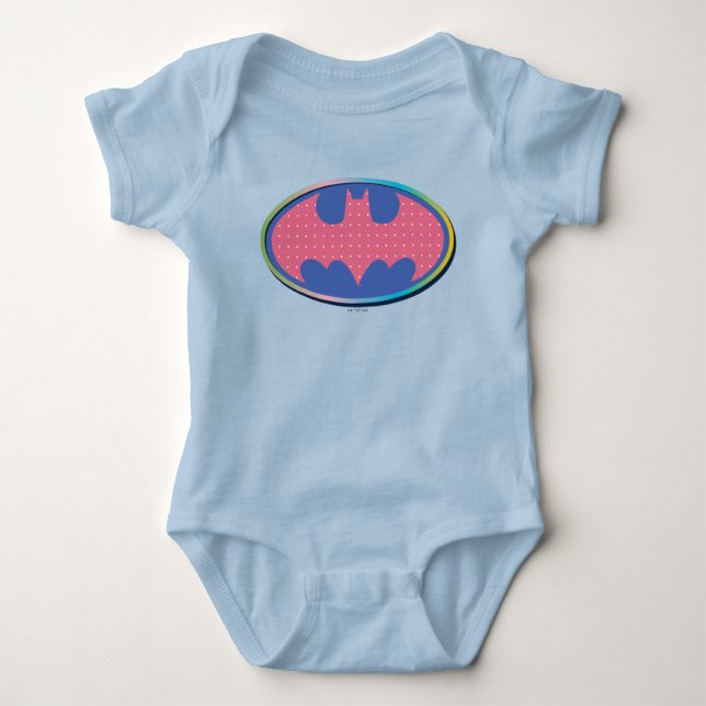 Batman | Pink Polka Dot Logo Baby Bodysuit (Front)