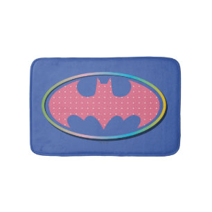 Batman Pink Polka Dot Logo Bath Mat