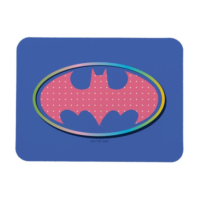 Batman | Pink Polka Dot Logo Magnet (Horizontal)