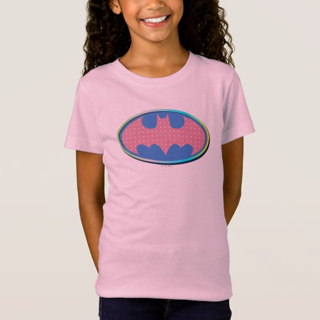 Batman | Pink Polka Dot Logo T-Shirt (Front)