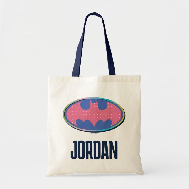 Batman | Pink Polka Dot Logo Tote Bag (Front)