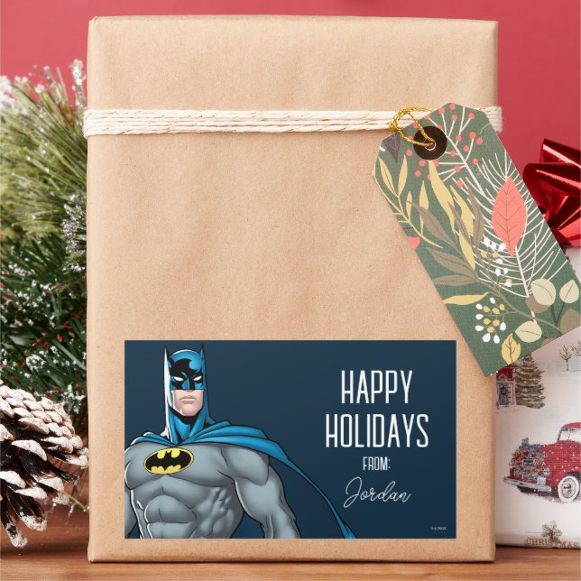 Batman Protector | Happy Holidays Rectangular Sticker (Holiday)