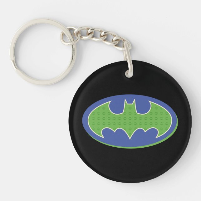 Batman | Purple & Green Symbol Key Ring (Front)