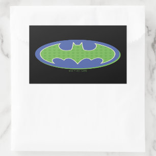 Batman   Purple & Green Symbol Rectangular Sticker