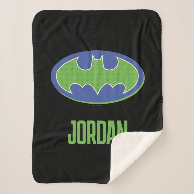 Batman | Purple & Green Symbol Sherpa Blanket (Front)