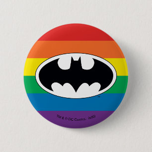 Batman Rainbow Logo 6 Cm Round Badge