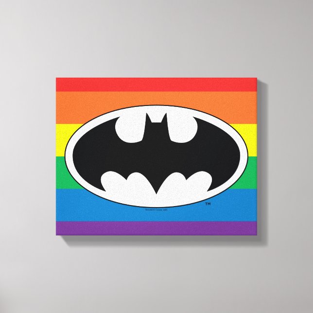 Batman Rainbow Logo Canvas Print (Front)