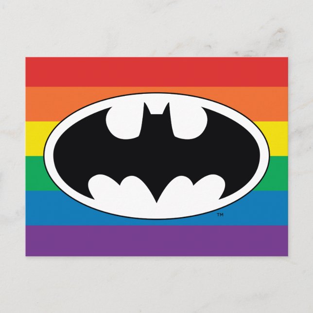 Batman Rainbow Logo Invitation Postcard (Front)