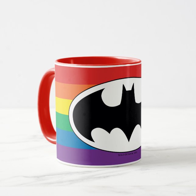 Batman Rainbow Logo Mug (Front Left)