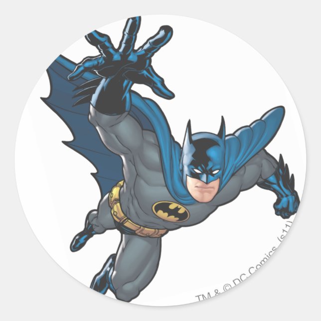 Batman Reaches Forward Classic Round Sticker (Front)