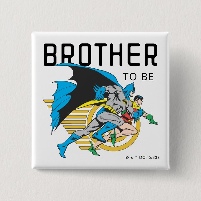 Batman & Robin Profile | Brother To Be 15 Cm Square Badge (Front)