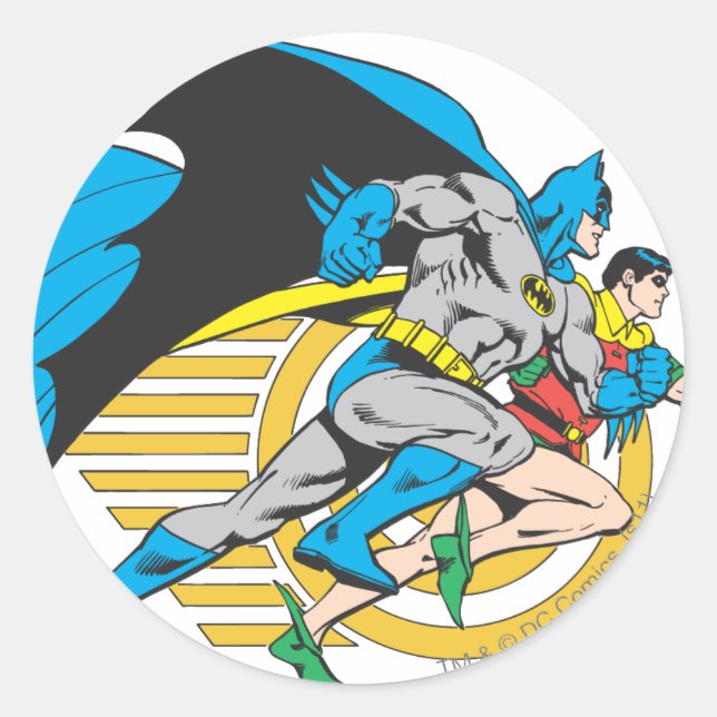 Batman & Robin Profile Classic Round Sticker (Front)
