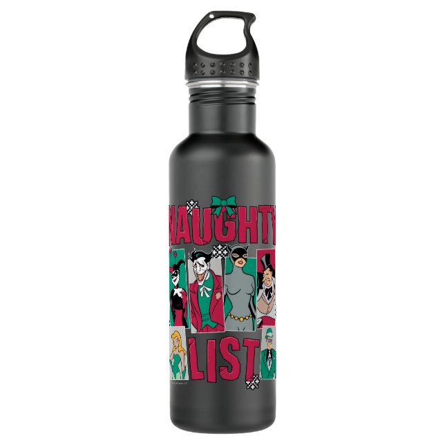 Batman | Santa Naughty List of Villains 710 Ml Water Bottle (Front)