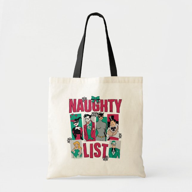 Batman | Santa Naughty List of Villains Tote Bag (Front)