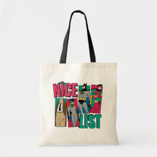Batman Santa Nice List of Heroes Tote Bag
