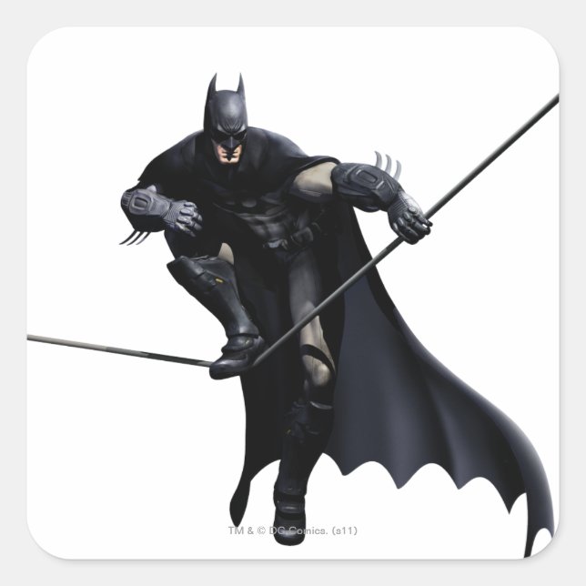 Batman Stepping On Line Square Sticker (Front)