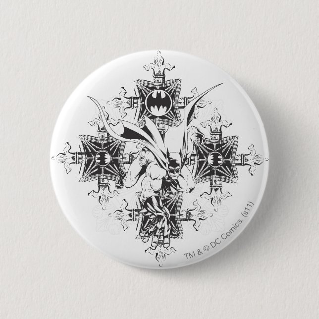 Batman Street Design 6 Cm Round Badge (Front)