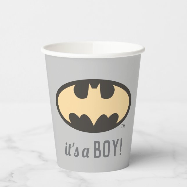 Batman Super Hero Baby Shower Paper Cups (Left)
