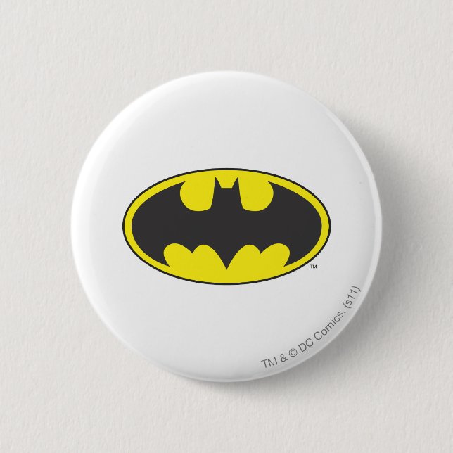 Batman Symbol | Bat Oval Logo 6 Cm Round Badge (Front)
