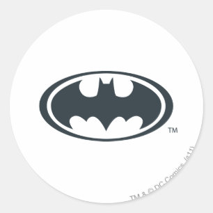 Batman Symbol Black and White Logo Classic Round Sticker