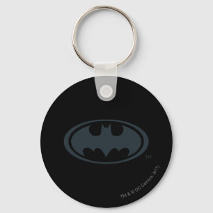 Batman Symbol   Black and White Logo Key Ring