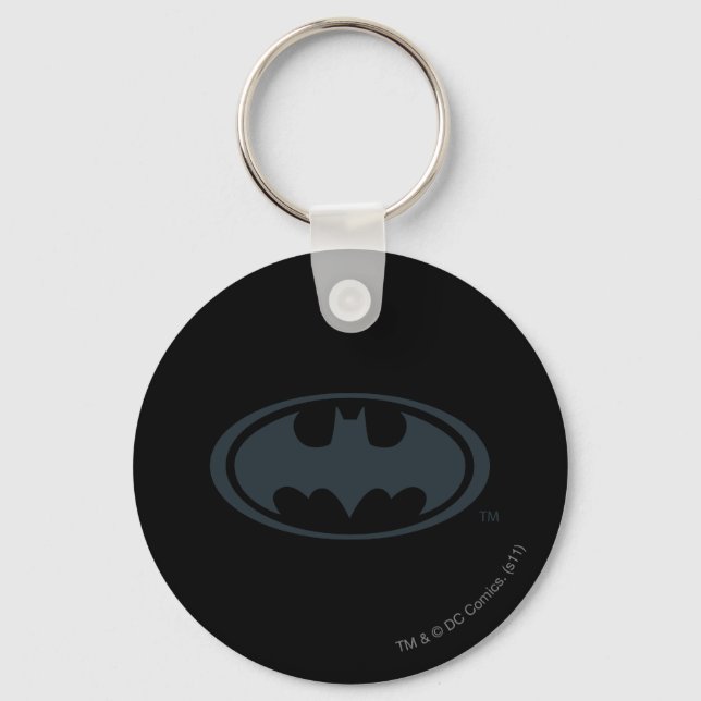 Batman Symbol | Black and White Logo Key Ring (Front)