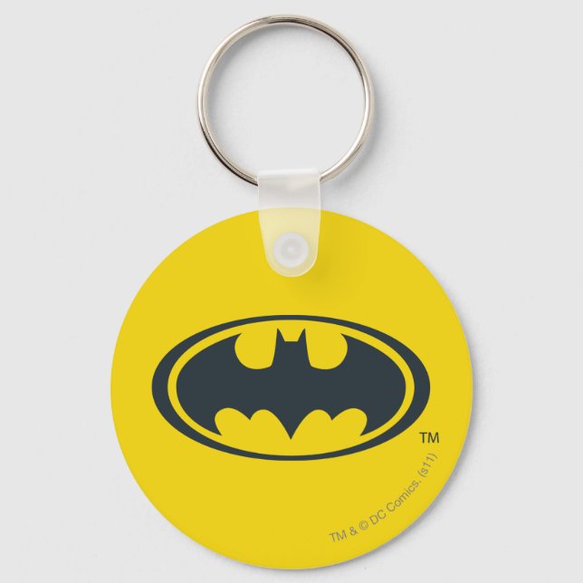 Batman Symbol | Black and White Logo Key Ring (Front)