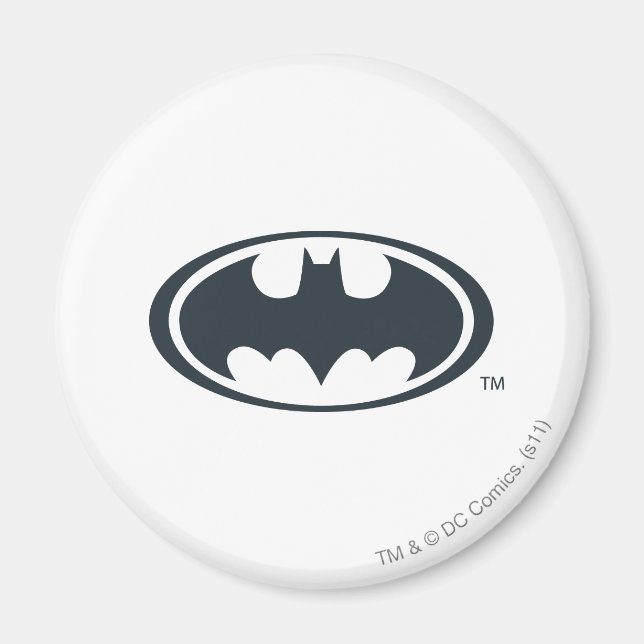 Batman Symbol | Black and White Logo Magnet (Front)
