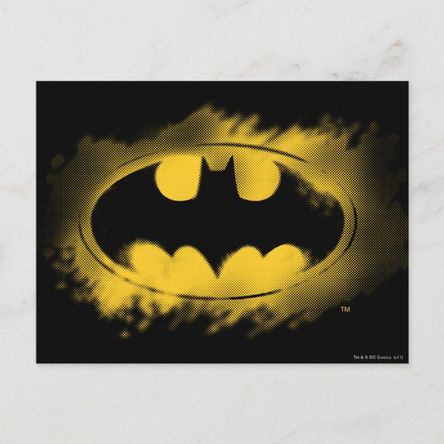 Batman Symbol | Black and Yellow Logo Postcard (Front)