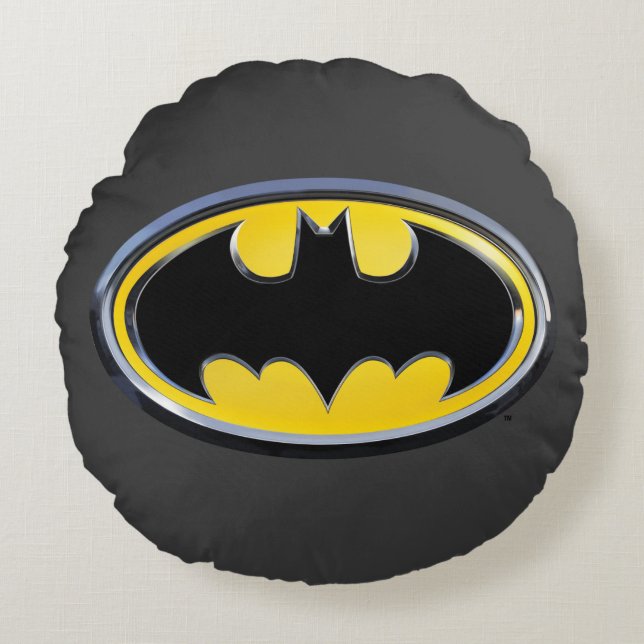Batman Symbol | Classic Logo Round Cushion (Front)