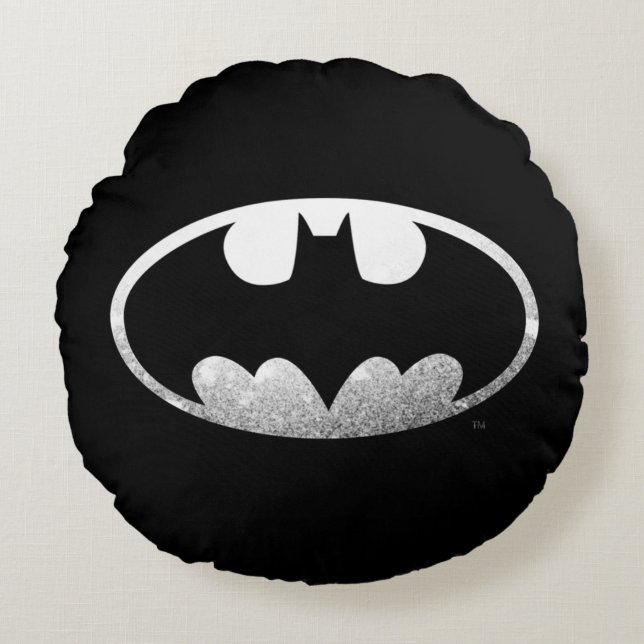 Batman Symbol | Grainy Logo Round Cushion (Front)