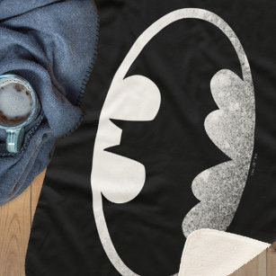 Batman Symbol   Grainy Logo Sherpa Blanket