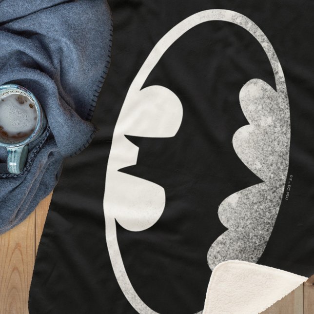 Batman Symbol | Grainy Logo Sherpa Blanket (Creator Uploaded)