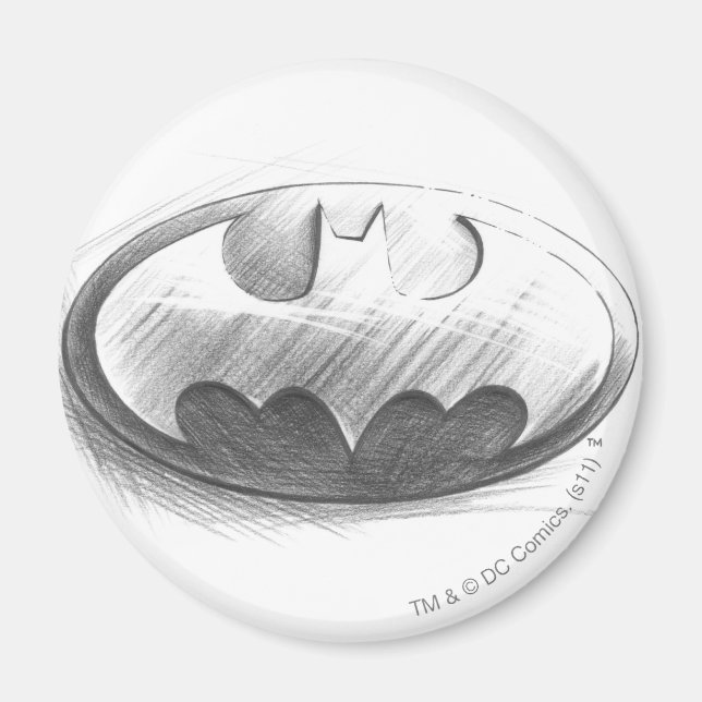 Batman Symbol | Insignia Drawing Logo Magnet (Front)